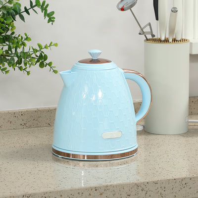 HOMCOM 3kW Rapid Boil Honeycomb Kettle - Light Blue 