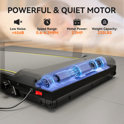 SPORTNOW Folding Treadmill Walking Pad, 2HP Portable Under Desk Treadmill with Handle, Running Jogging Walking Machine 