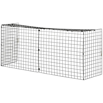 HOMCOM Extendable Fire Guard Screen, Freestanding Fire Screen Spark Guard, Folding Fireplace Cover, Wire Mesh, 81.5-160cm, Black 