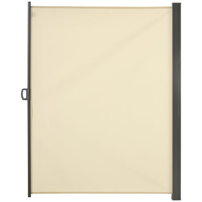 Outsunny Retractable Sun Side Awning Screen Fence Patio Garden Wall Balcony Screening Panel Outdoor Blind Privacy Divider (3x2M, Cream) 