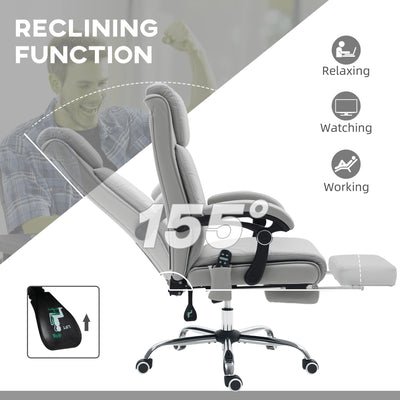 Vinsetto Faux Leather Massage Office Chair - Light Grey 