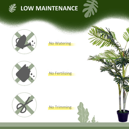 Outsunny Artificial Tree, 150cm Tropical Palm Tree, Fake Plants in Pots, Faux Green Plant for Indoor Outdoor Home Office Living Room Decoration 