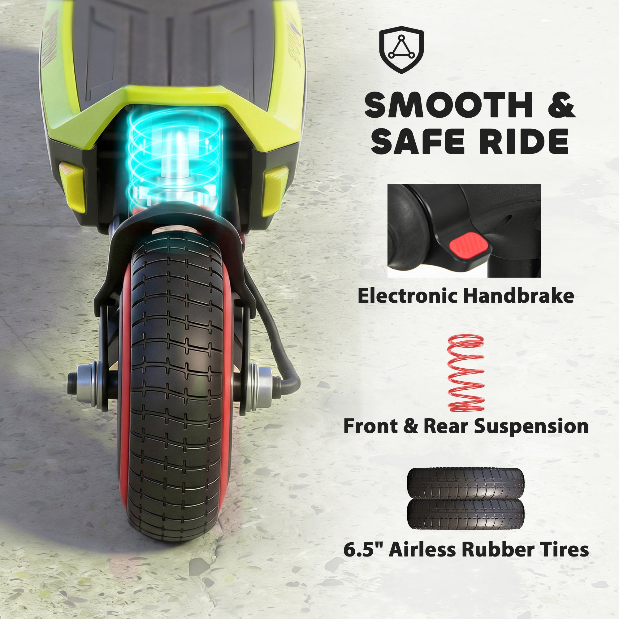 SPORTNOW Electric Scooter for Kids, Foldable E Scooter for Age Age 6+ with LED Display, RGB lights, Up to 16km/h, Green 