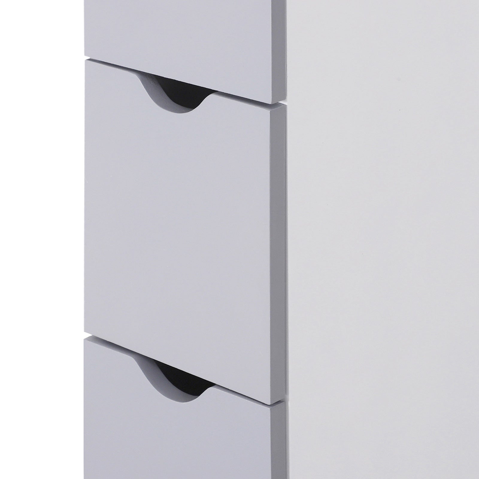 HOMCOM Tall Bathroom Cabinet, Freestanding Bathroom Storage Cabinet with 2-Tier Shelf and Drawers, Narrow Cupboard Storage Unit, White, Grey 