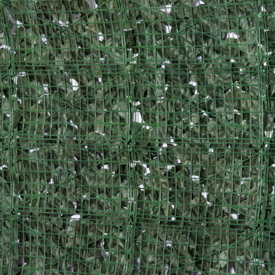 Outsunny 4-Piece Artificial Leaf Hedge Screen Privacy Fence Panel for Garden Outdoor Indoor Decor, Dark Green, 2.4M x 1M 