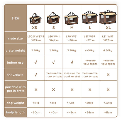 PawHut 70cm Foldable Pet Carrier, with Cushion, for Small Dogs and Cats - Brown 