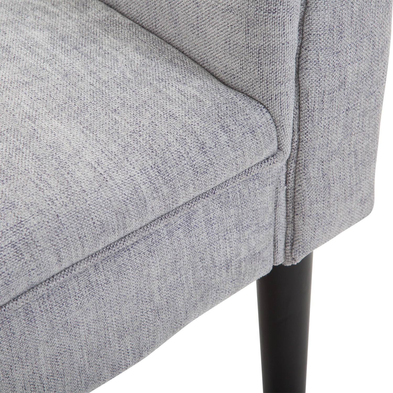 HOMCOM Bed End Bench, Window Seat, Linen Chaise Lounge Sofa with Arm and Wooden Legs for Bedroom, Living Room, Grey