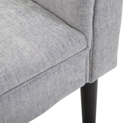 HOMCOM Bed End Bench, Window Seat, Linen Chaise Lounge Sofa with Arm and Wooden Legs for Bedroom, Living Room, Grey