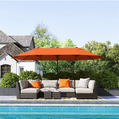 Outsunny 4.6m Double-Sided Garden Parasol - Orange 