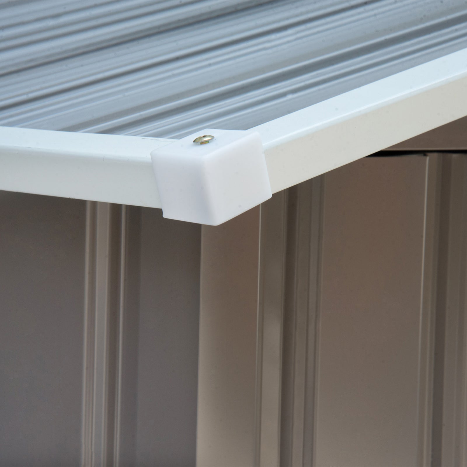 Outsunny 7ft x 4ft Lockable Garden Metal Storage Shed Storage Roofed Tool Metal Shed w/ Air Vents Steel Grey 