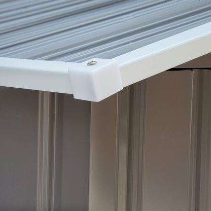 Outsunny 7ft x 4ft Lockable Garden Metal Storage Shed Storage Roofed Tool Metal Shed w/ Air Vents Steel Grey 