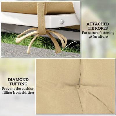 Outsunny Two-Seater Bench Cushion - Khaki 