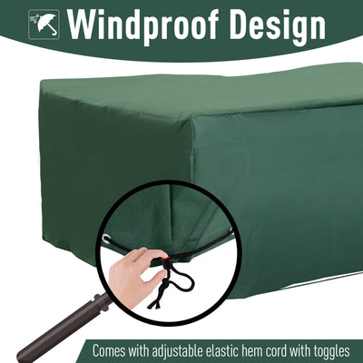 Outsunny 600D Oxford Patio Set Cover Outdoor Garden Rattan Furniture Protection Cover Protector Waterproof Anti-UV, Green, 205 x 145 x 70cm 