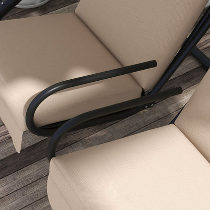 Outsunny Two-Seat Garden Swing Chair, with Protective Canopy - Beige 
