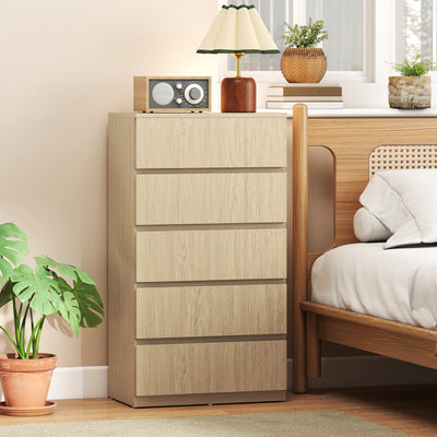 HOMCOM Chest of Drawers, 5-Drawer Storage Cabinets, Modern Dresser, Storage Drawer Unit for Bedroom 