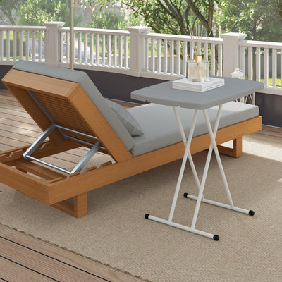 Outsunny Minimal Folding Outdoor Table - Grey/White 