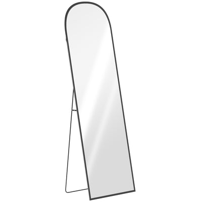 HOMCOM 165cm Aluminium Frame Standing Mirror - Black 