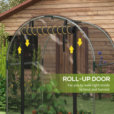 Outsunny Galvanised Steel Fruit Cage, Plant Protection Tent with Zipped Door, 1.2 x 1.2 x 1.9m, Black 