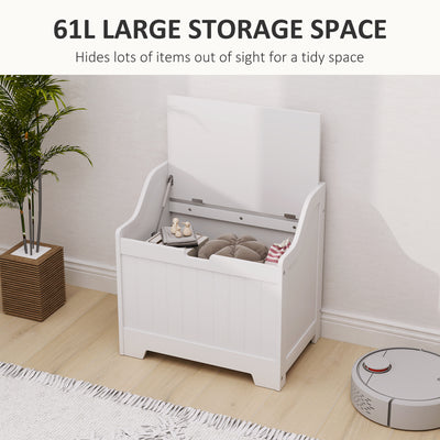 HOMCOM 61L Home Storage Chest - White 