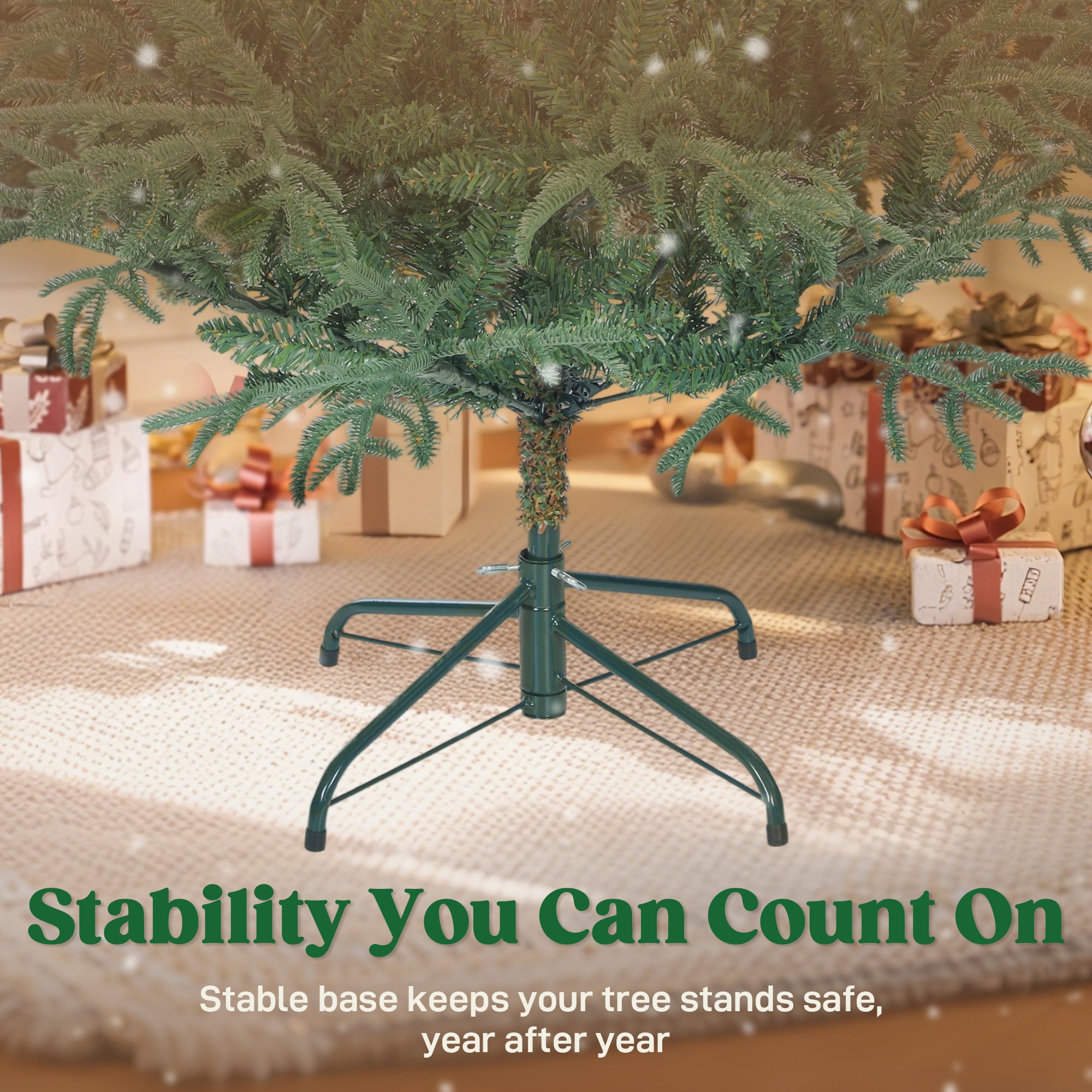 HOMCOM 6 ft Full Spruce Christmas Tree with Realistic Dense Tips, Easy Assembly - Green 
