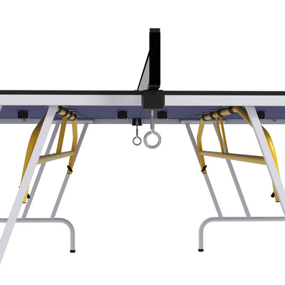 SPORTNOW 9FT Foldable Table Tennis Table, with Cover, Net, Paddles, Balls - Blue 