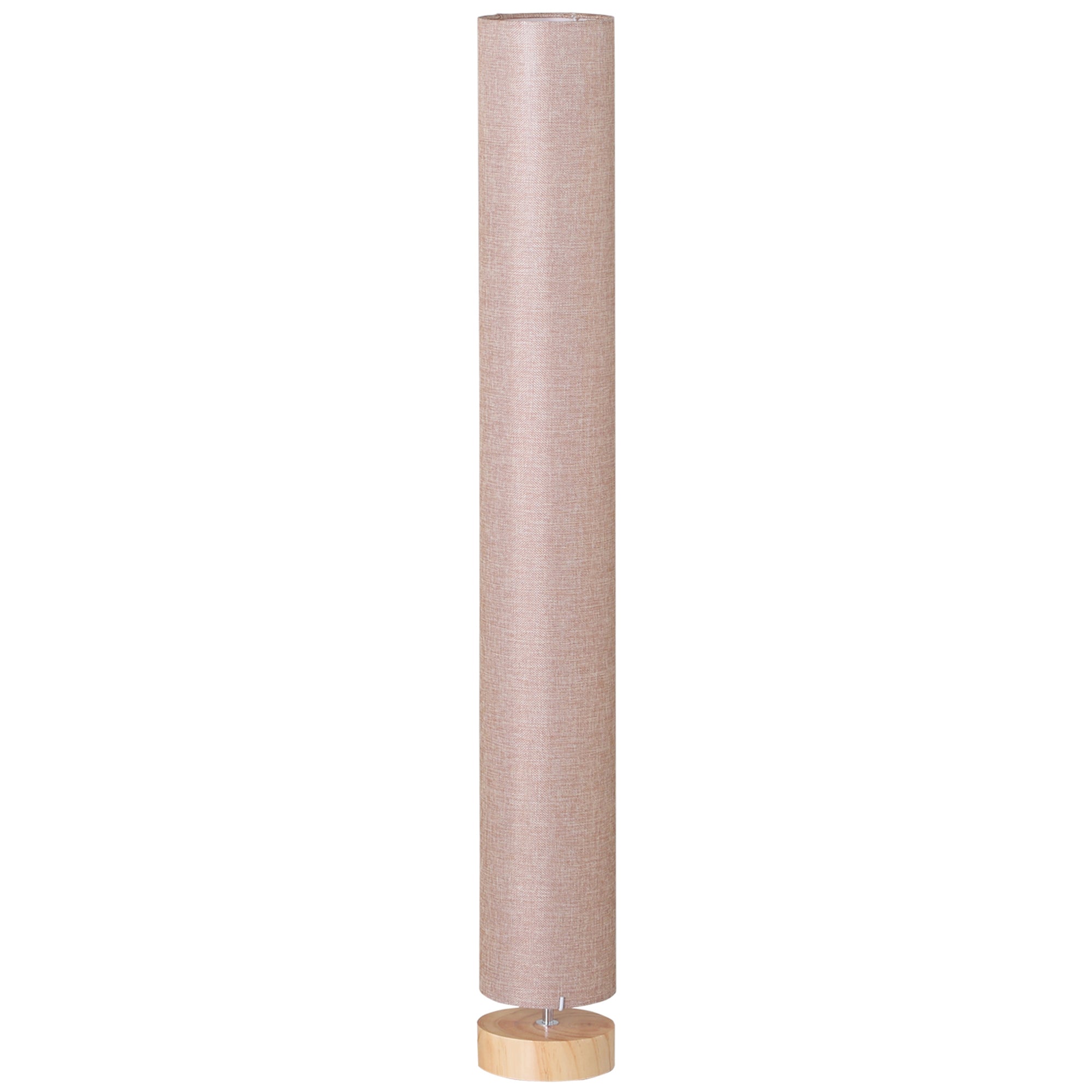 HOMCOM 47-Inch Modern Wooden Floor Lamp for Bedroom, Study or Living Space with Fabric Linen Shade (Beige)  120 CM