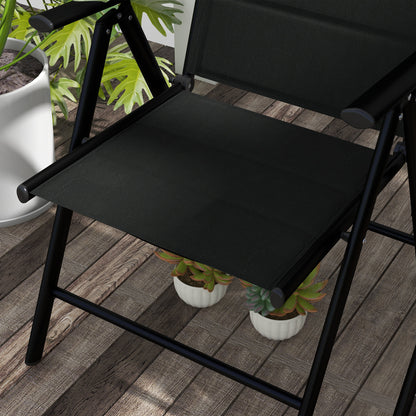 Outsunny Set of Two Padded Garden Chairs - Black 