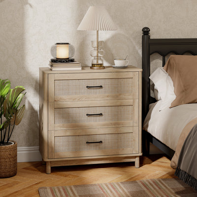 HOMCOM 76 cm Wide Drawer Chest of Drawers with 3 Drawer - Oak 