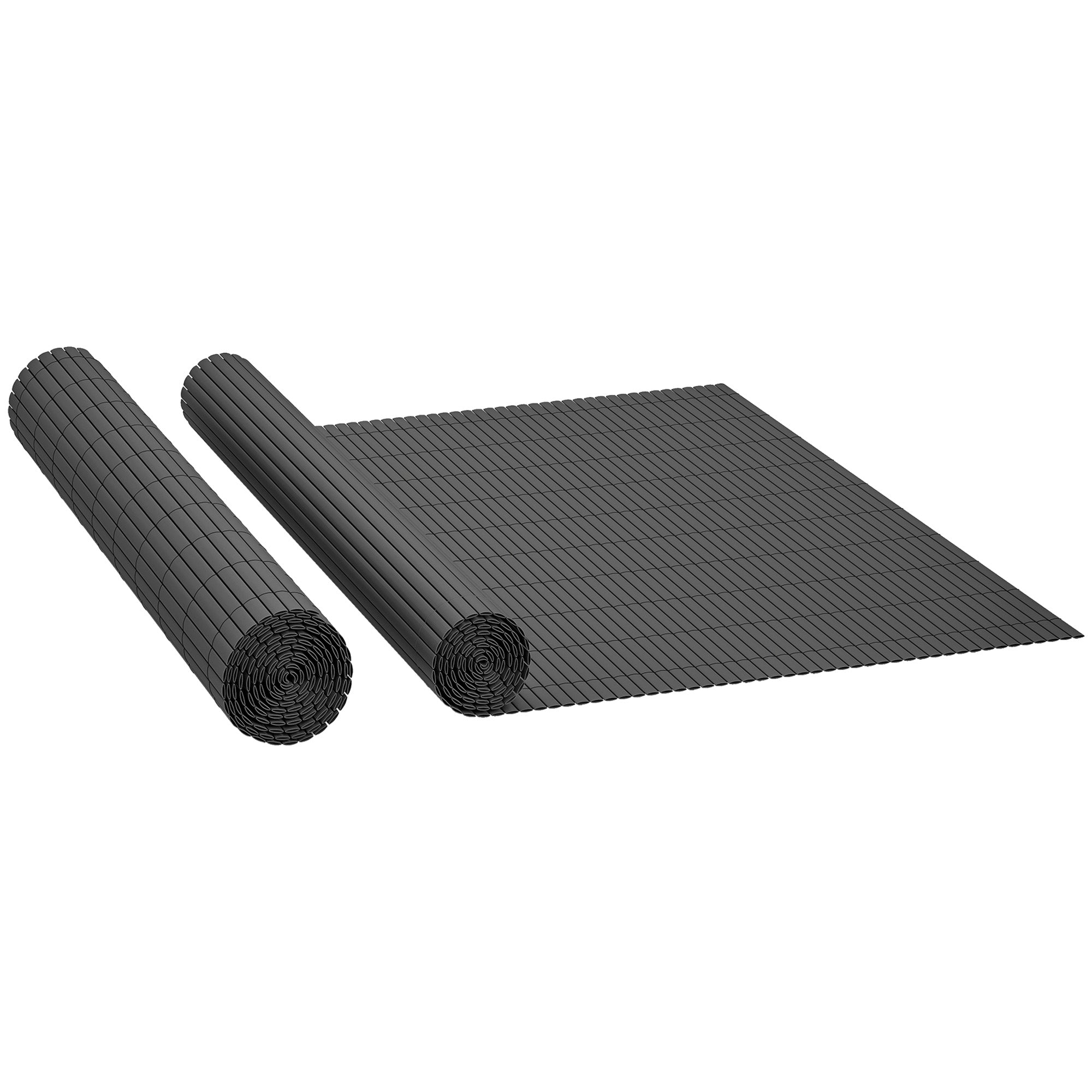 Outsunny 2Pcs Plastic Privacy Screening Fence, 1m x 3 m Waterproof Windbreak Fence, Dark Grey 