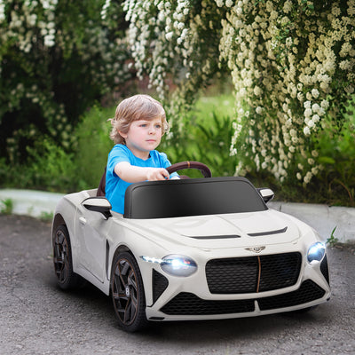 HOMCOM Bentley Bacalar Licensed 12V Kids Electric Car, with Remote Control, White 