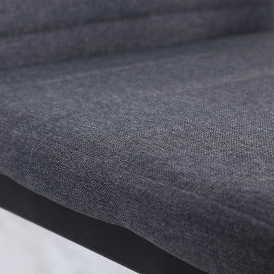 HOMCOM High Back Dining Chairs Modern Upholstered Linen-Touch Fabric Accent Chairs with Metal Legs for Kitchen, Set of 4, Grey 