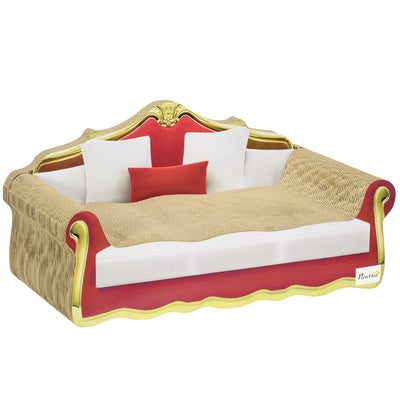 PawHut Cat Cardboard Scratcher, Lounge Sofa Bed with Catnip, 58 x 29.5 x 29cm 