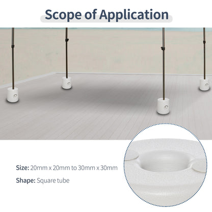 Outsunny 4 Pack 36 kg Gazebo Weights, Canopy Tent Weights with Rapid Clip, Gazebo Leg Weights Fill with Sand or Water, White 