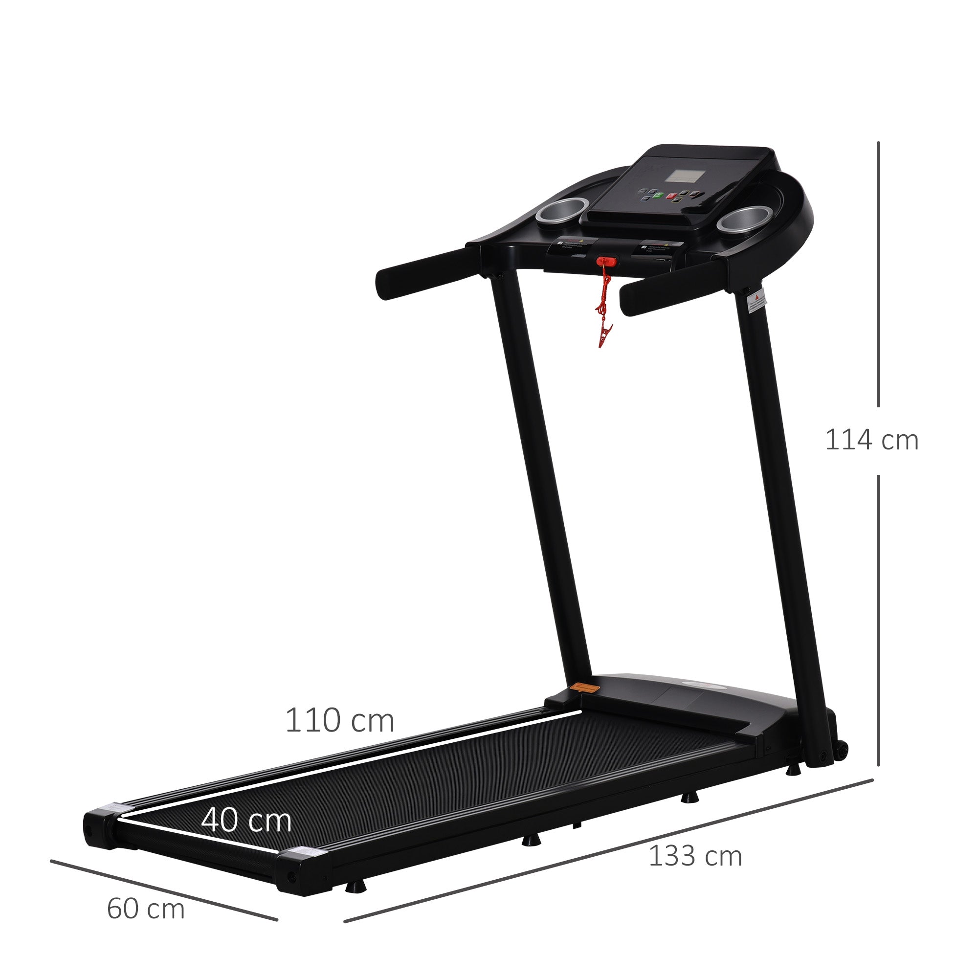 HOMCOM Treadmill Electric Motorised Running Machine w/ LED Display 