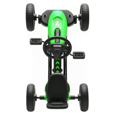 AIYAPLAY Pedal Go Kart for Kids 2-5 Years, with Silent EVA Wheels, Metal Frame, Green 