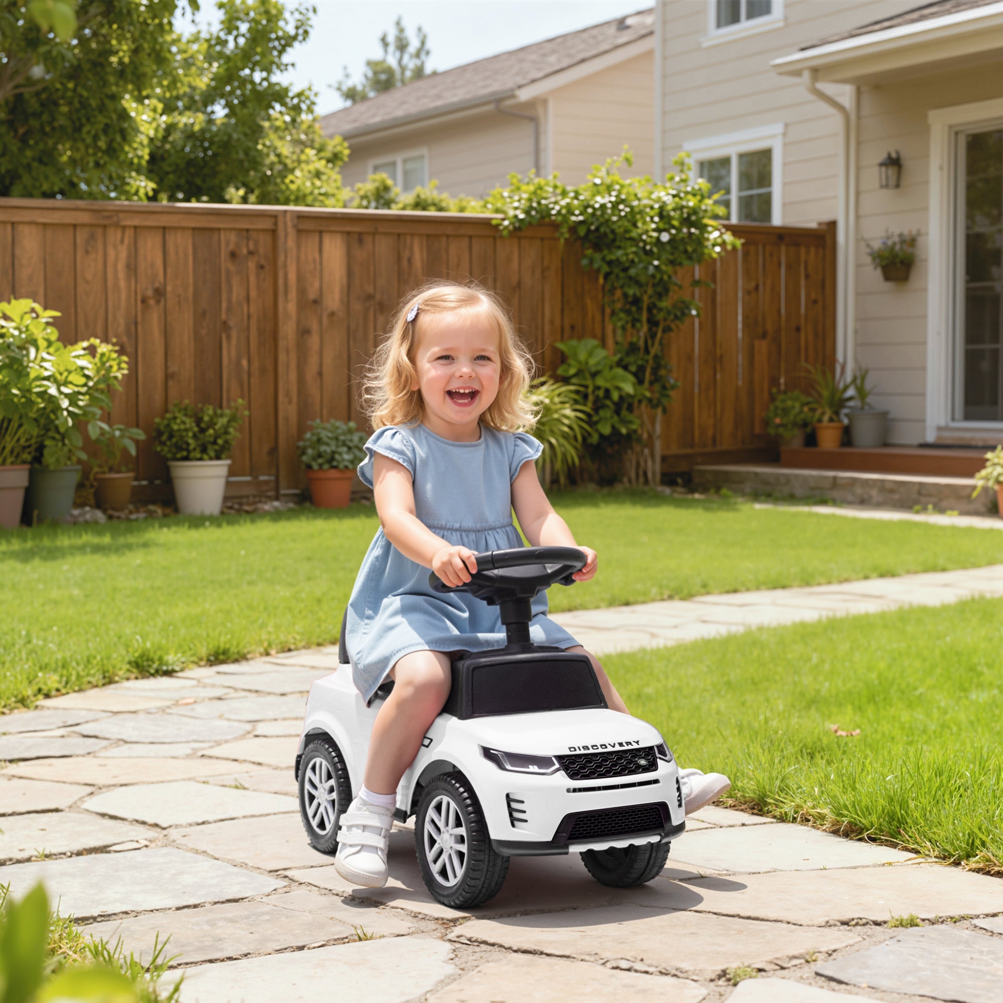 AIYAPLAY Land Rover Licensed Toddler Ride on Car with Horn, Engine Sounds, Under-Seat Storage, for 18-36 Months, White 
