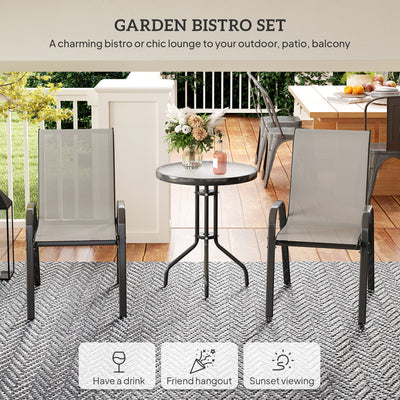 Outsunny Three-Piece Outdoor Garden Set - Light Grey 
