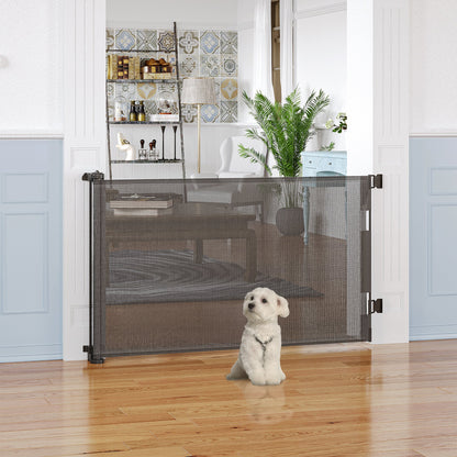 PawHut Foldable Pet Gate, for Stairs, Doorways, Corridors - Grey 
