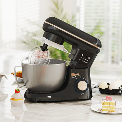 HOMCOM 1300W Kitchen Stand Mixer, with Accessories - Black 