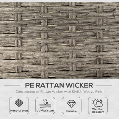 Outsunny 6 Pieces Outdoor PE Rattan Garden Furniture, Patio Wicker Sectional Conversation Corner Sofa w/ Soft Padded Cushion & Liftable Coffee Table, Light Grey 
