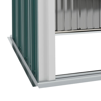 Outsunny 5.3 x 3.1ft Corrugated Steel Garden Shed - Green 