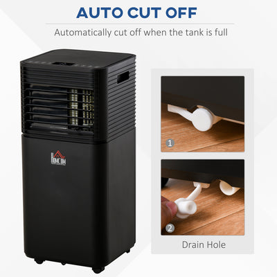 HOMCOM 7000 BTU 4-In-1 Portable Air Conditioner Unit Cooling Dehumidifying Ventilating  for Room up to 15m², with Fan, Remote, 24H Timer, Window Mount Kit, R290, A Energy Efficiency 