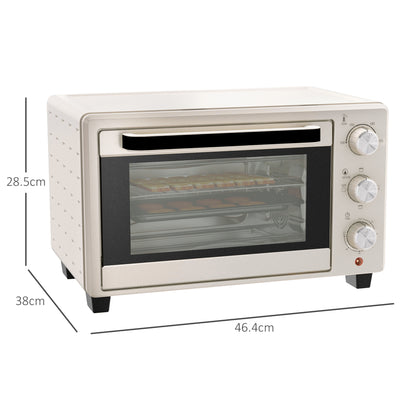 HOMCOM 21L Mini Countertop Oven, 100\'c2\'b0C-230\'c2\'b0C Adjustable Temp - White 