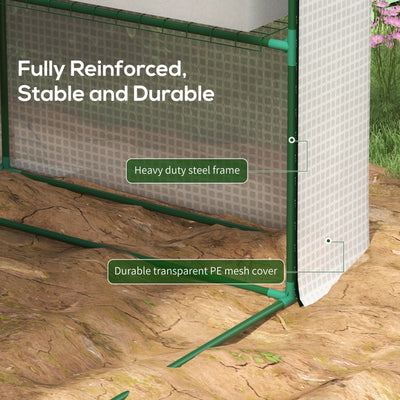 Outsunny 8 x 6ft Walk-In Greenhouse, with Shelves - White 