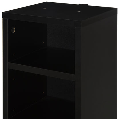 HOMCOM 204 CD Media Display Shelf Unit Set of 2 Blu-Ray Tower Rack w/ Adjustable Shelves Bookcase Storage Organiser, Black 