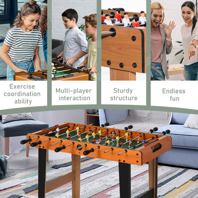 HOMCOM Football Table Heavy Duty  84.5cm for Arcades, Pub, Game Room, 8 Rods, 2 Foosballs 