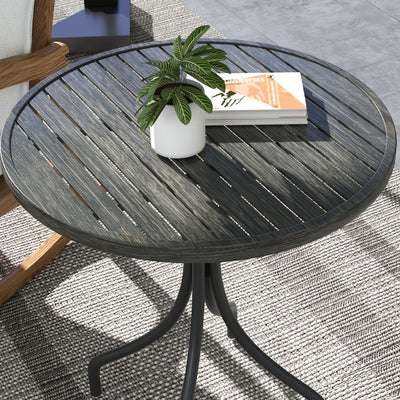 Outsunny Φ66cm Galvanised Steel Garden Table - Grey 