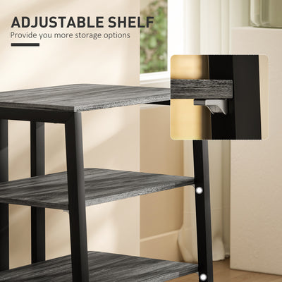 HOMCOM HiFi Stand, with Four Storage Shelves - Dark Grey 