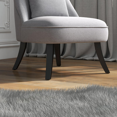 HOMCOM Fabric Single Sofa, Tub Chair, Upholstered Bedroom Chair with Pillow, Solid Wood Leg for Home, Living Room, Dining Room, Set of 2, Grey 
