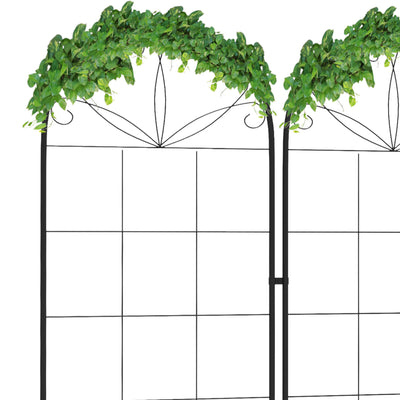 Outsunny Metal Trellis Set of 2, Garden Trellis for Climbing Plants Support Frames, Grid Design 
